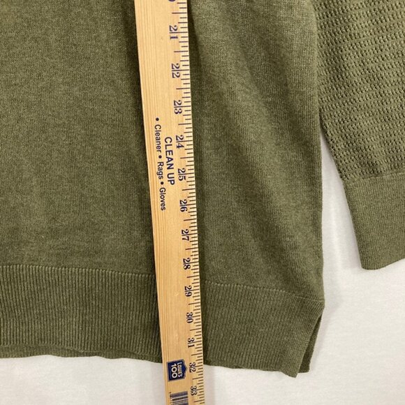 New LOFT size XL Green/Gray V Neck Soft Lightweight Knit Pullover Sweater - Picture 5 of 9
